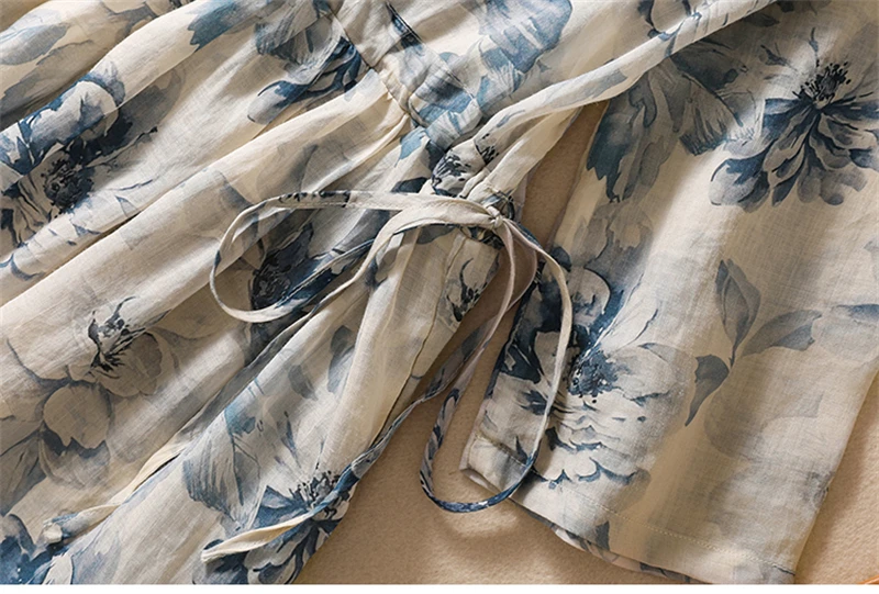 Short Sleeve Print Vintage Long Dresses For Women 2026 New Summer Fashion Casual Loose Dress Femme Robe Vestidos Elegant Clothes