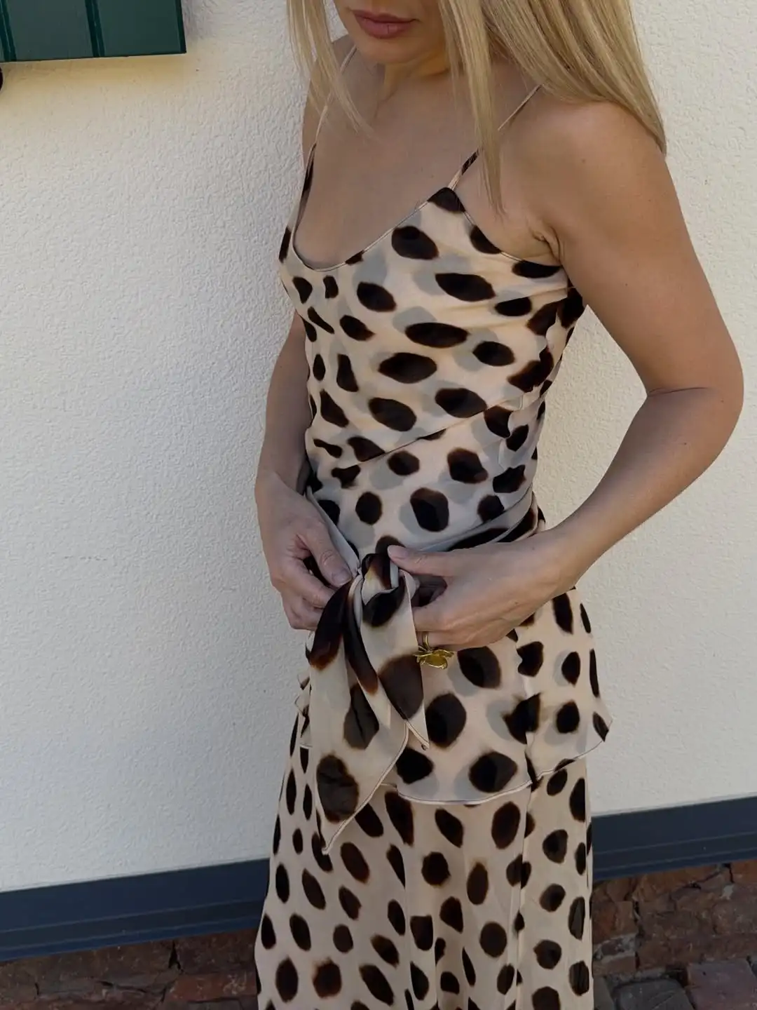 Women Trendy Animal Print Slip Dress V-neck Ruched Drawstring Sexy Maxi Dresses Beach Stylish Retro Vacation Summer Party Outfit