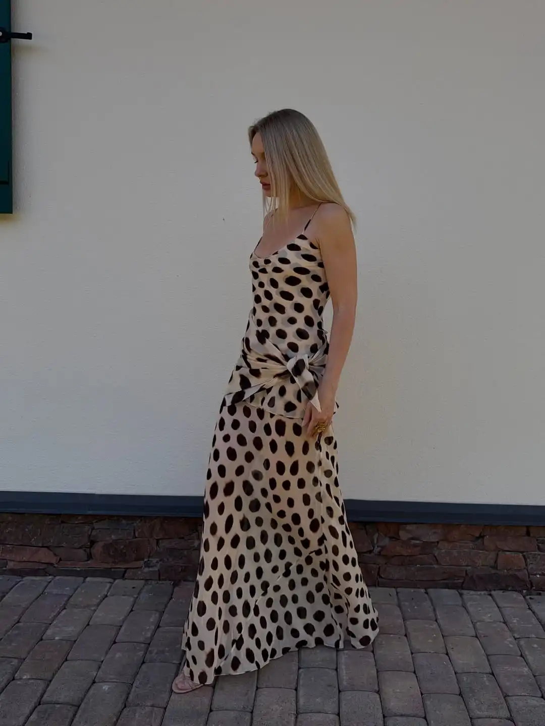 Women Trendy Animal Print Slip Dress V-neck Ruched Drawstring Sexy Maxi Dresses Beach Stylish Retro Vacation Summer Party Outfit