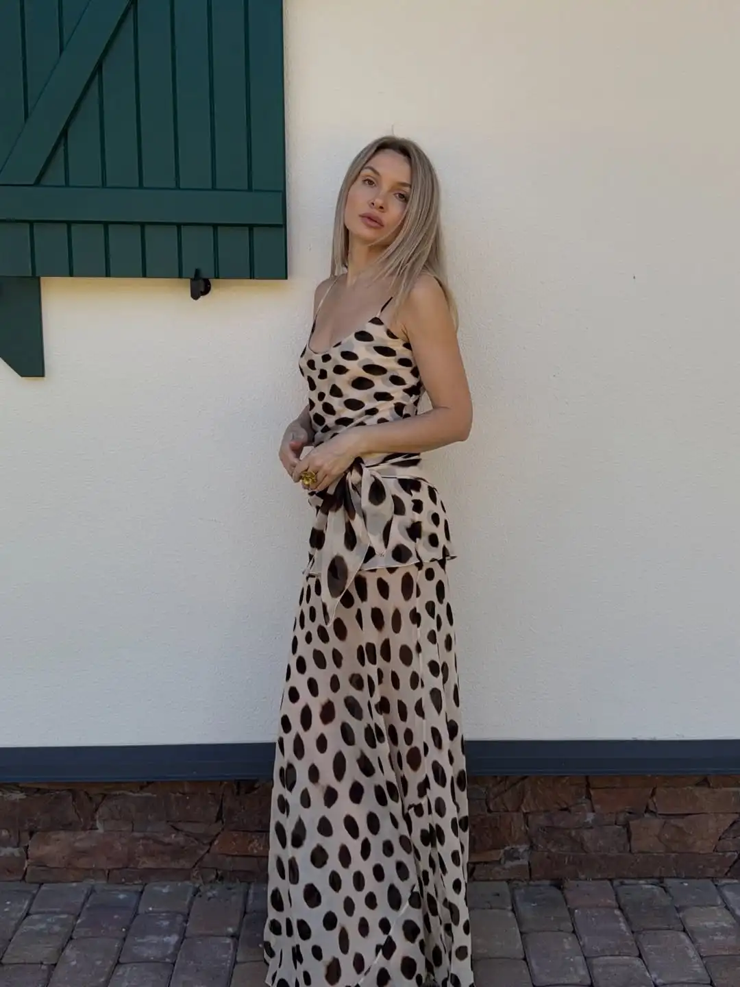 Women Trendy Animal Print Slip Dress V-neck Ruched Drawstring Sexy Maxi Dresses Beach Stylish Retro Vacation Summer Party Outfit