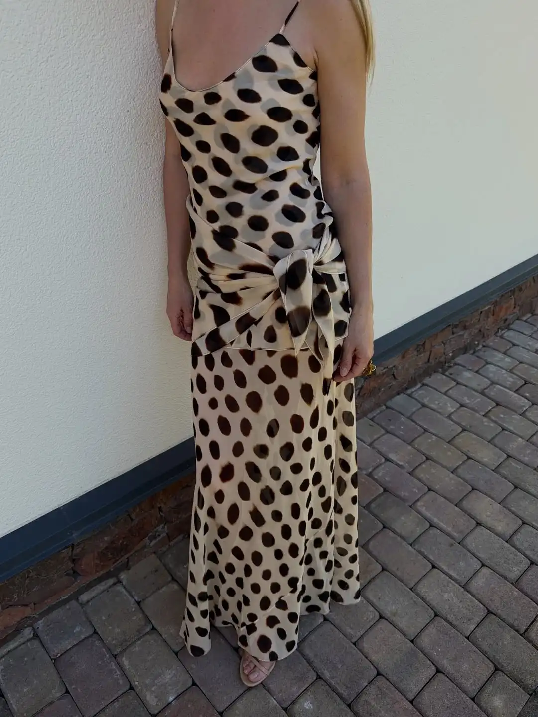 Women Trendy Animal Print Slip Dress V-neck Ruched Drawstring Sexy Maxi Dresses Beach Stylish Retro Vacation Summer Party Outfit