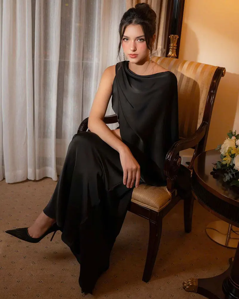 GACVGA Satin Elegant Maxi Evening Dress with Ribbons Women Sleeveless Straight Pleats Robe Gowns Club Sexy Bodycon Long Dresses