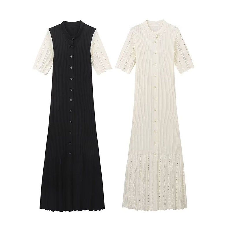 Fashion Patchwork Pleated Maxi Dress Women Elegant Ruffle Hem Knitted Long Dress Female 2025 New Summer Evening Party Vestidos