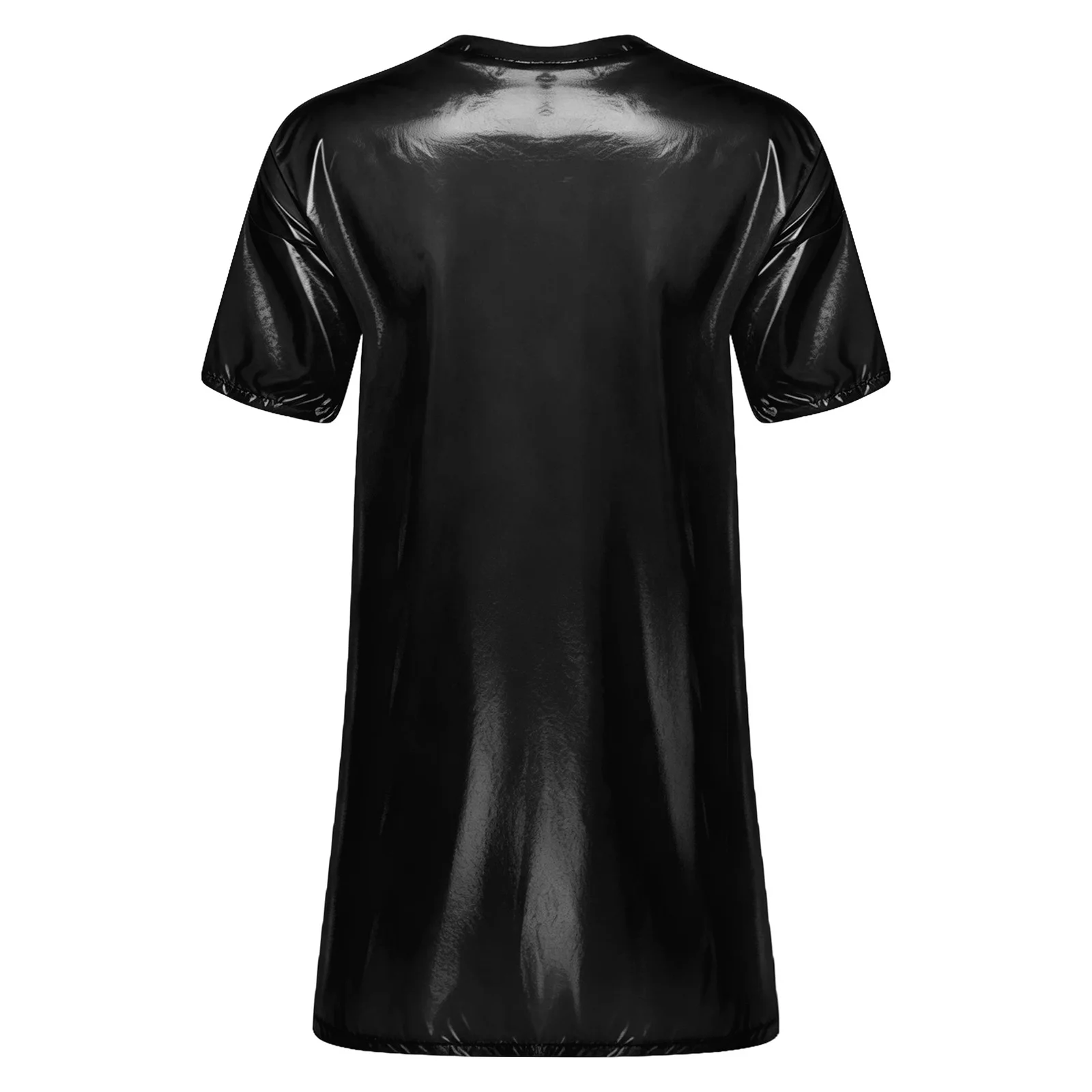 Womens Waterproof Sleep Dress V Neck Short Sleeve Side Split Loose Mini Dress Oversized T-shirt for Swimwear Water Rave Parties