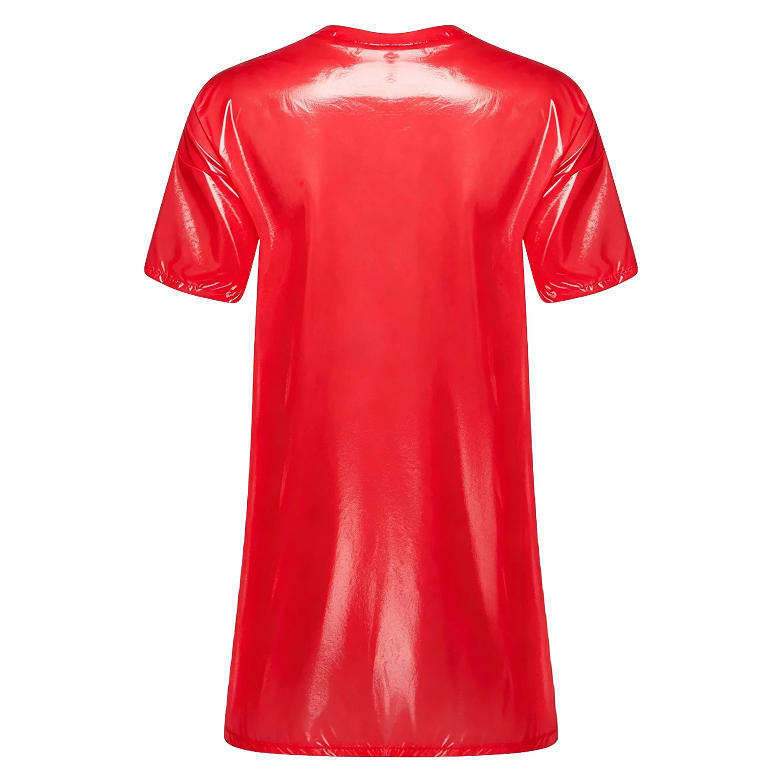 Womens Waterproof Sleep Dress V Neck Short Sleeve Side Split Loose Mini Dress Oversized T-shirt for Swimwear Water Rave Parties