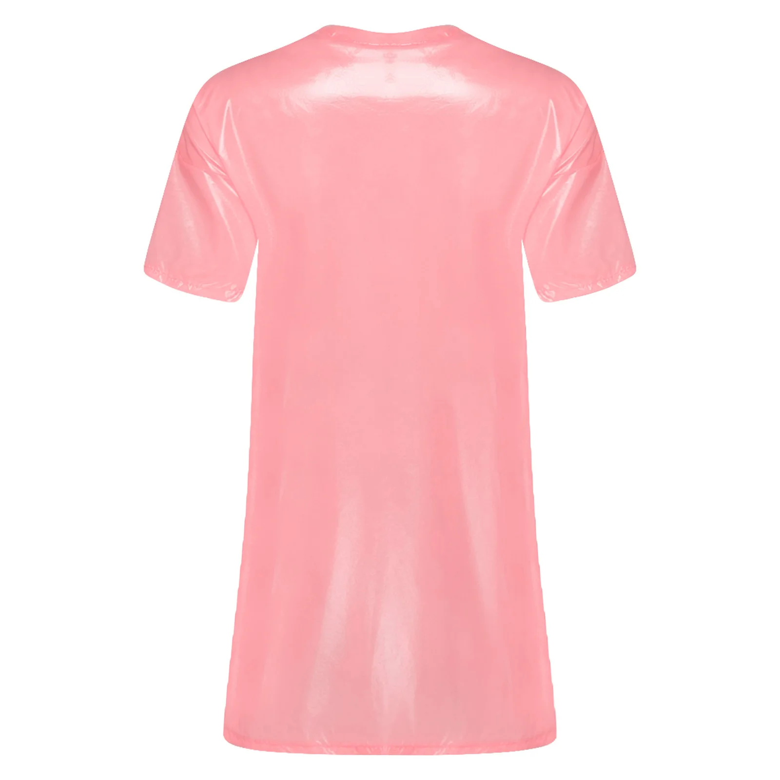 Womens Waterproof Sleep Dress V Neck Short Sleeve Side Split Loose Mini Dress Oversized T-shirt for Swimwear Water Rave Parties