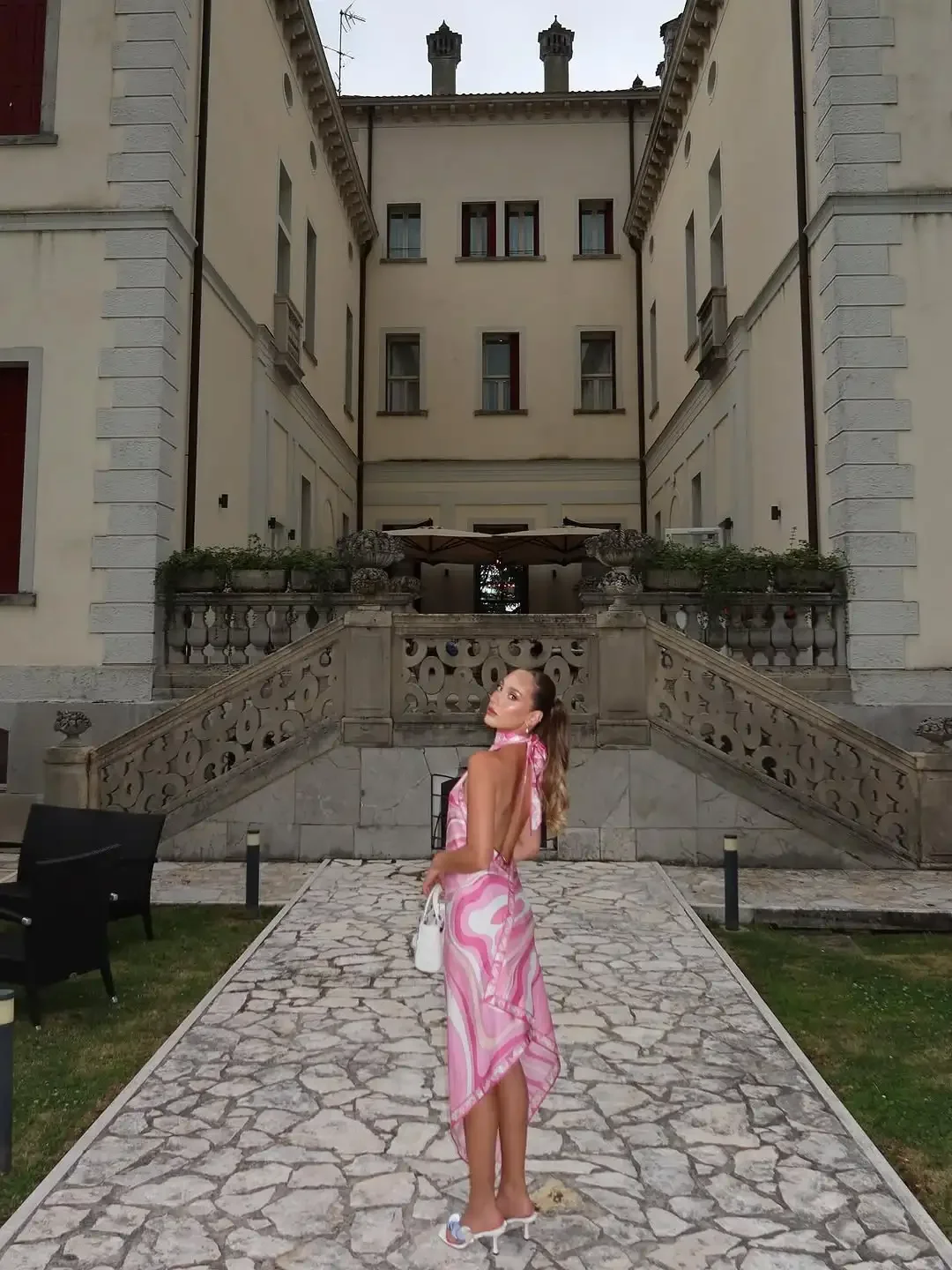 Lady Sexy Printed Halter Dress Sleeveless Off-shoulder Backless Loose Irregular Chic Robe 2026 Women Vacation Street Vestidos