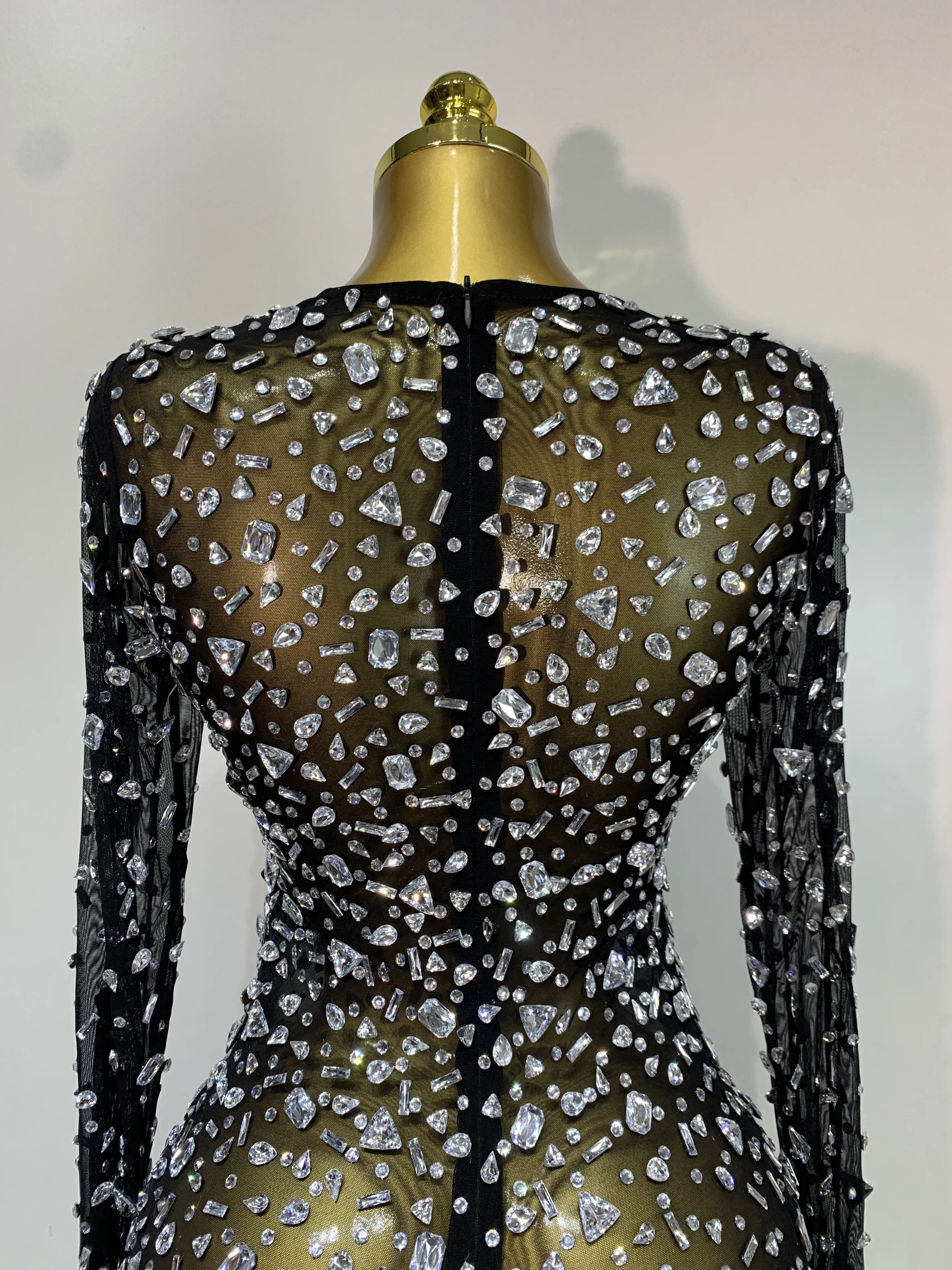 Sparkling Diamond Elegant Party Short Dress Celebrity Evening Party Prom Dress Nightclub Stage Outfit Luxury Birthday Dress