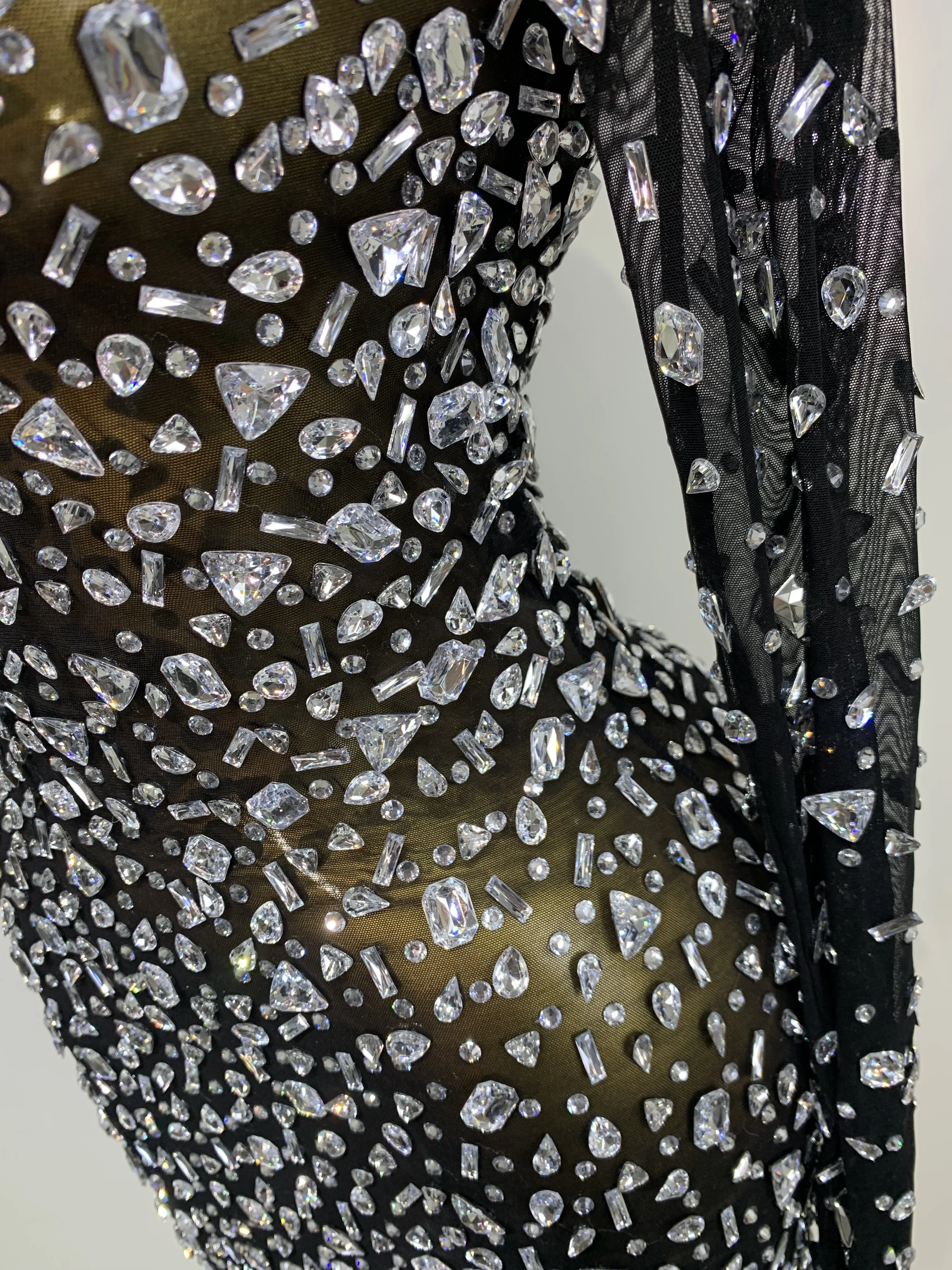 Sparkling Diamond Elegant Party Short Dress Celebrity Evening Party Prom Dress Nightclub Stage Outfit Luxury Birthday Dress