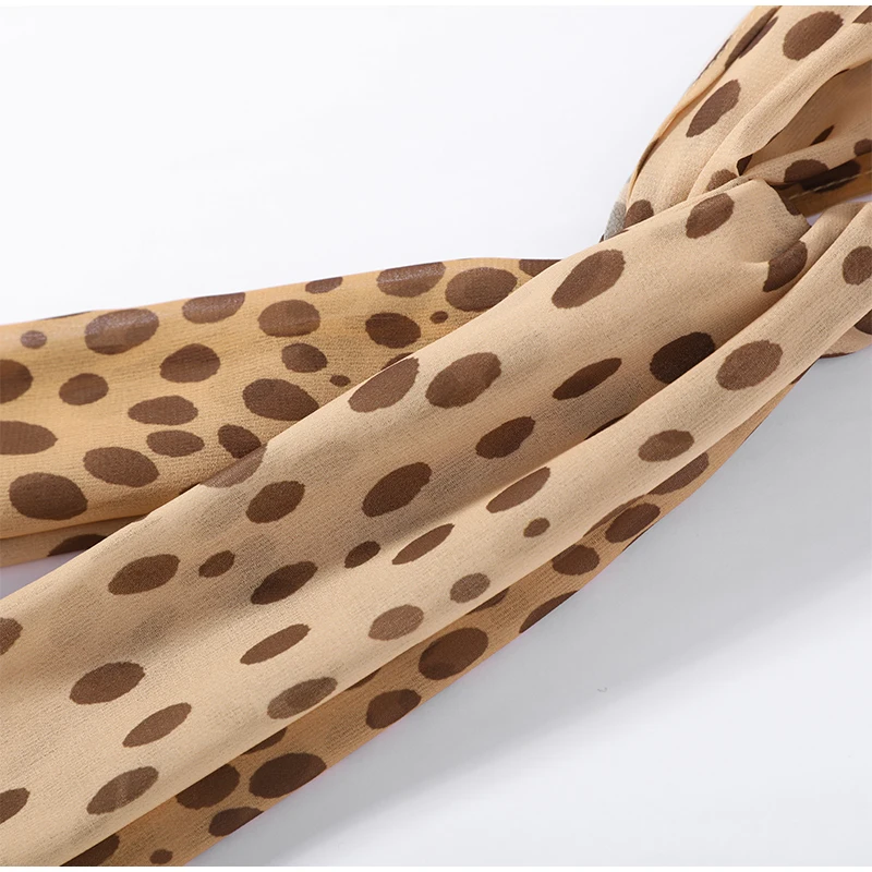 Sexy Leopard Printed Women Dress Long Sleeve See Through Hanging Neck Ribbon Lady Dresses 2026 Summer Autumn Chic Female Robe