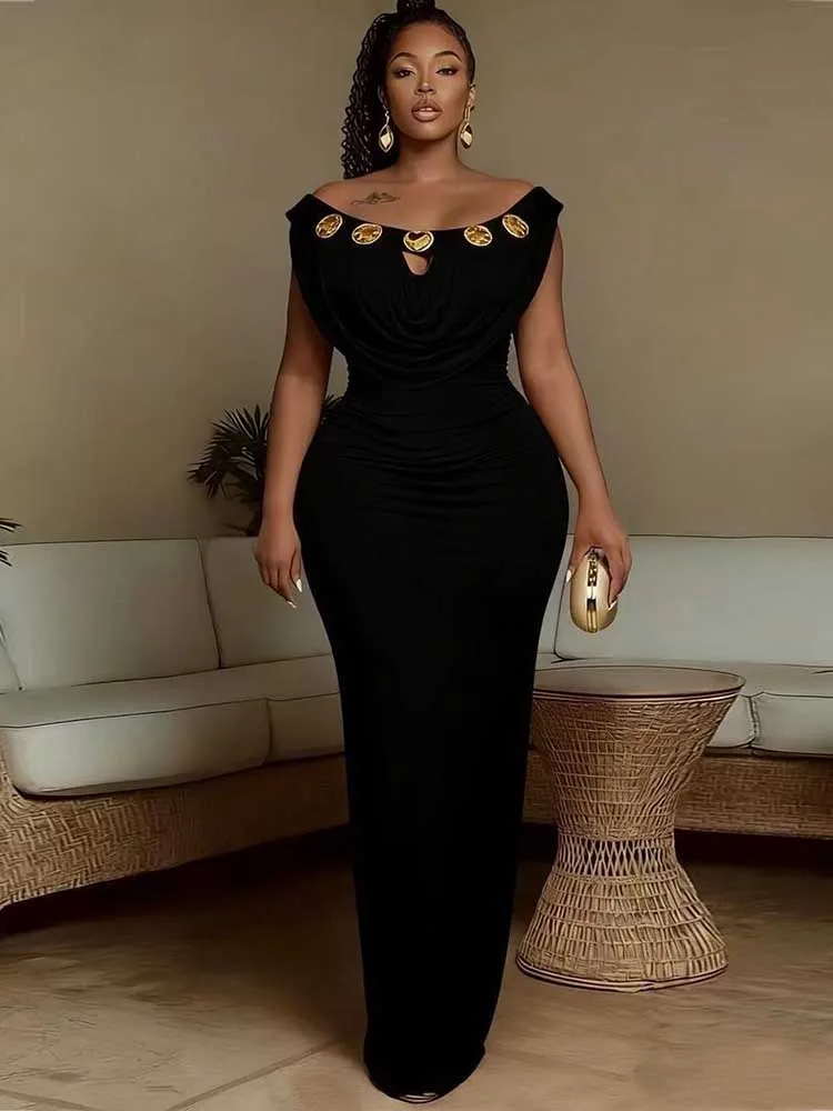 Evening Dress for Parties High Waist Slim Fit Bohemian Dress Chic Woman Wedding Invite Off Shoulder Sexy Long Dresses Elegant