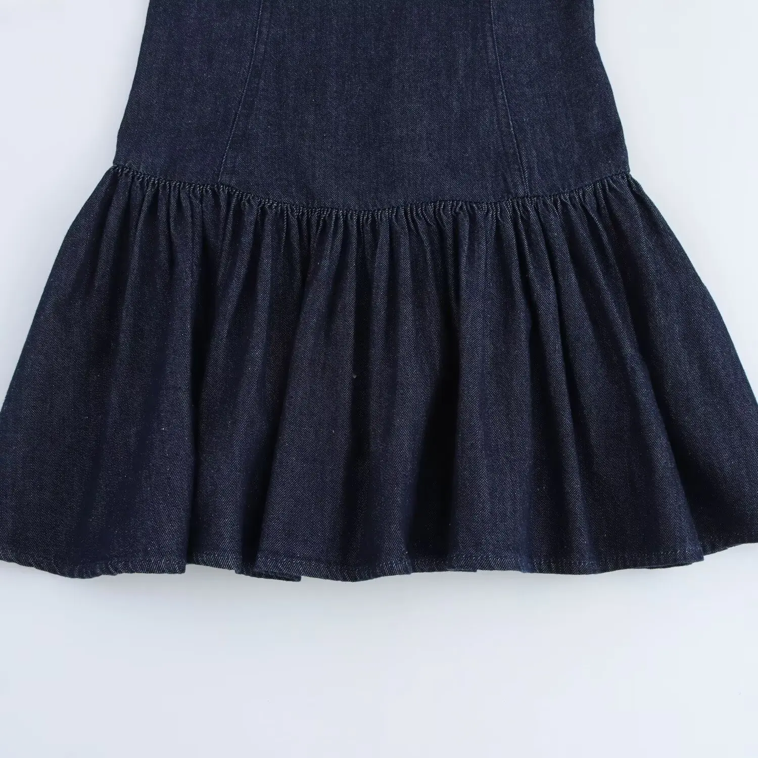 BSAY Denim Dress for Women Fashion Autumn Winter Layered Decorative Backless Mini Dresses French Chic Female Evening Clothing