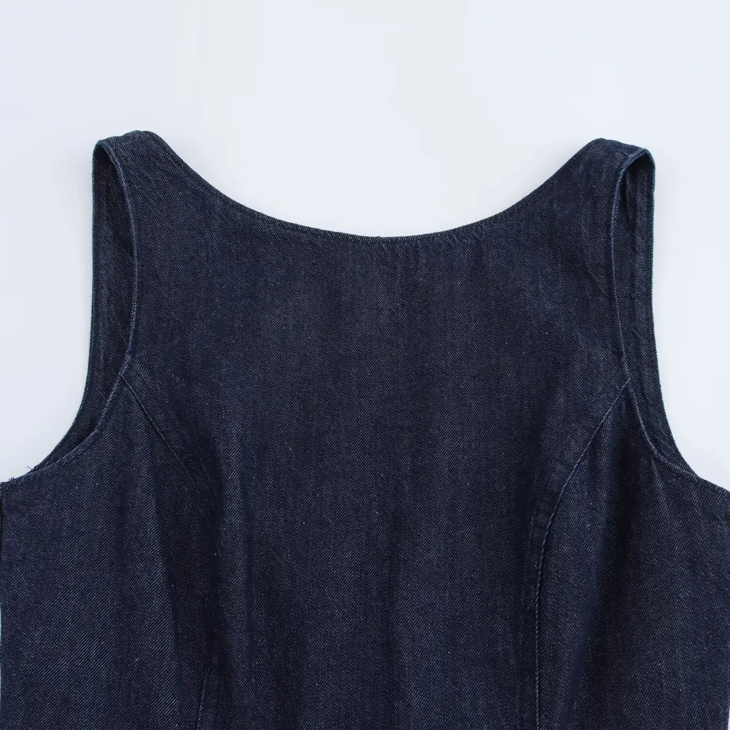 BSAY Denim Dress for Women Fashion Autumn Winter Layered Decorative Backless Mini Dresses French Chic Female Evening Clothing