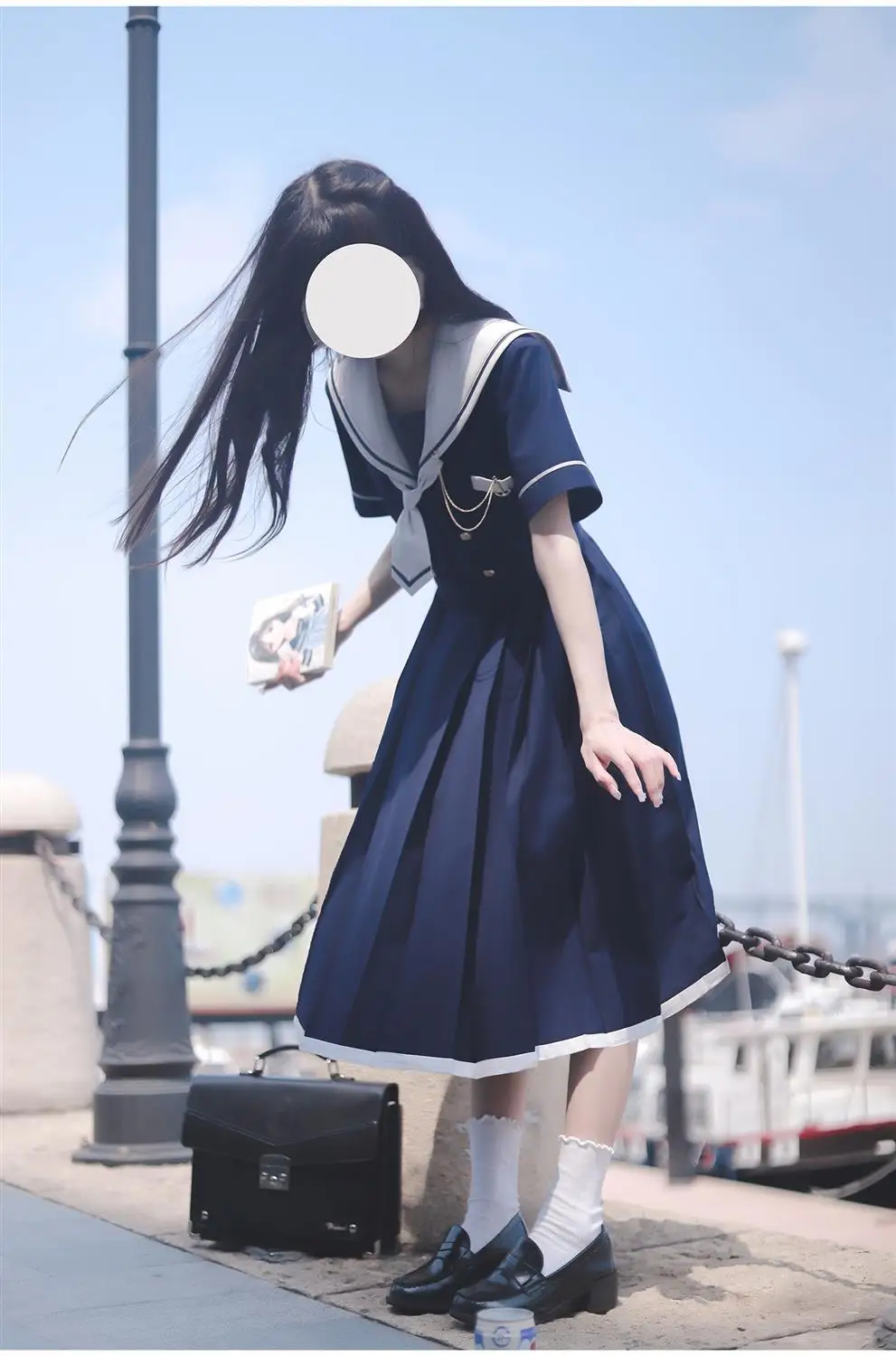 2024 New Japanese Academic Style Sweet Women's Dress Sailor Collar Kawaii Vestidos Female Lolita Dresses Summer Cute Women's JK