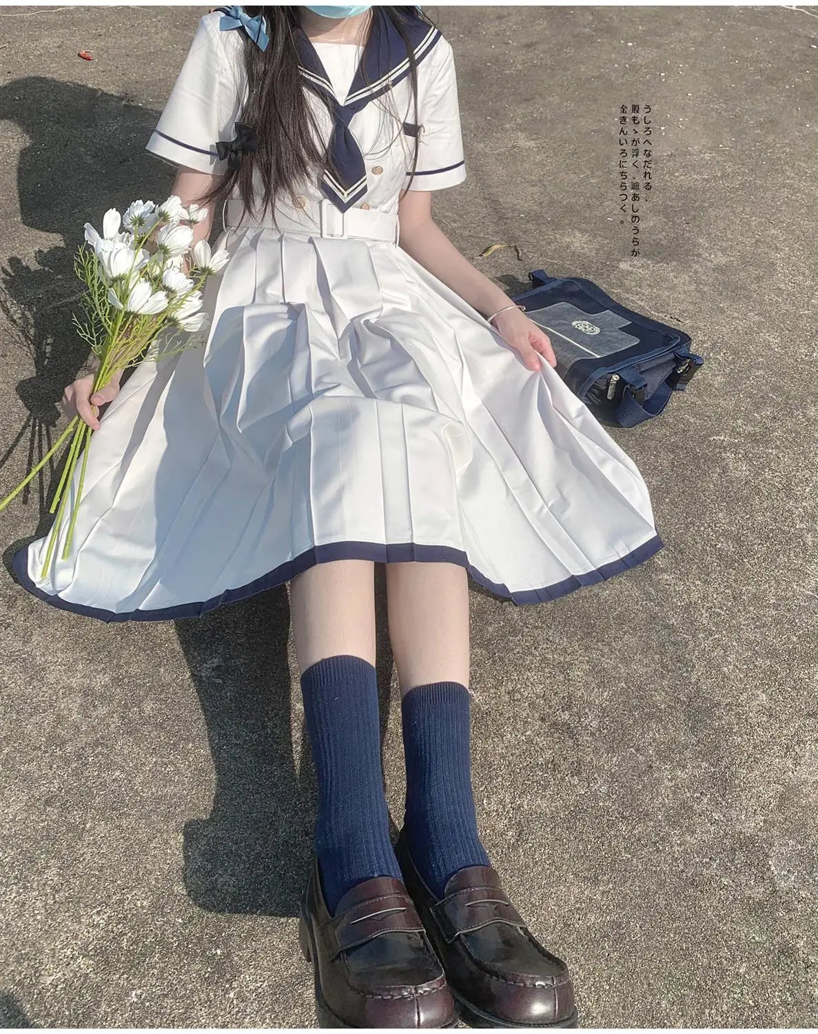 2024 New Japanese Academic Style Sweet Women's Dress Sailor Collar Kawaii Vestidos Female Lolita Dresses Summer Cute Women's JK