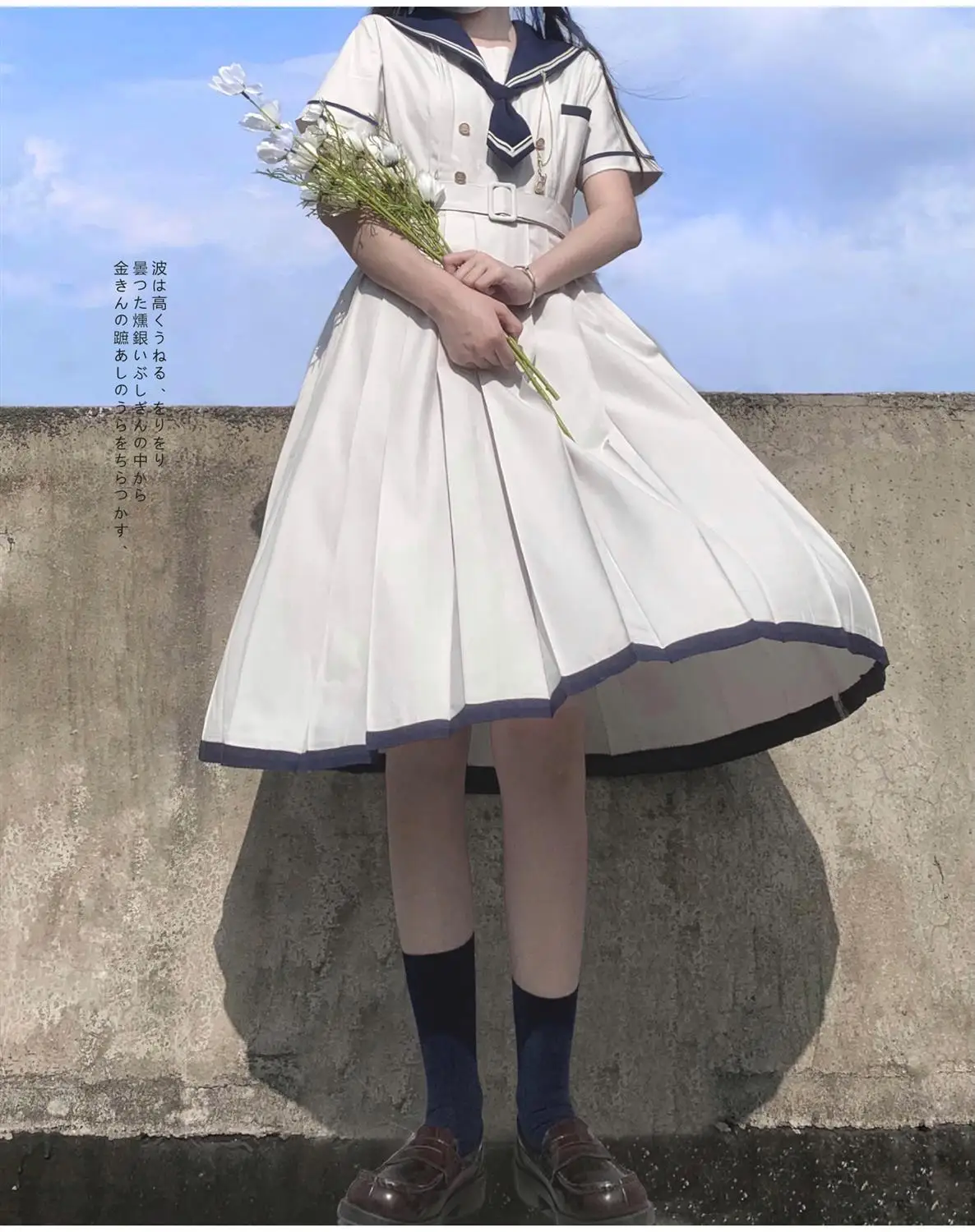 2024 New Japanese Academic Style Sweet Women's Dress Sailor Collar Kawaii Vestidos Female Lolita Dresses Summer Cute Women's JK