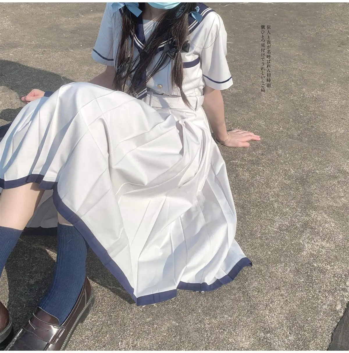 2024 New Japanese Academic Style Sweet Women's Dress Sailor Collar Kawaii Vestidos Female Lolita Dresses Summer Cute Women's JK