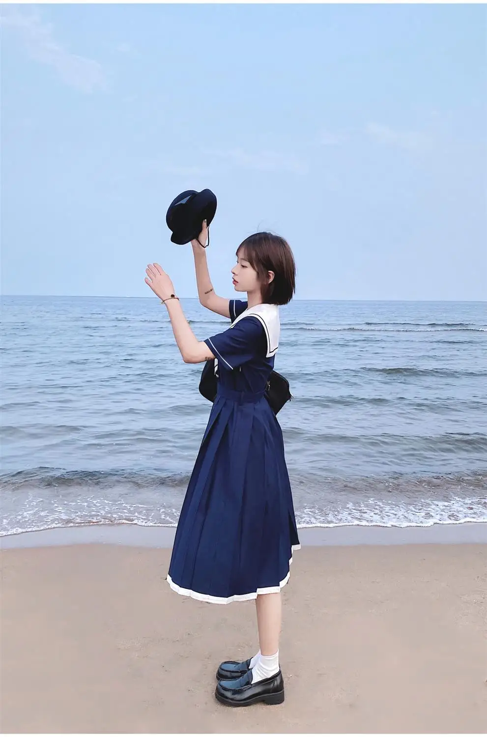 2024 New Japanese Academic Style Sweet Women's Dress Sailor Collar Kawaii Vestidos Female Lolita Dresses Summer Cute Women's JK