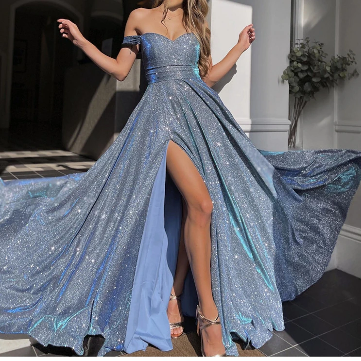 2026 Party Dresses for Women Slash Neck Backless Dress Floor Length Pink Sequins Sleeveless Maxi Evening Dress Formal Vestidos