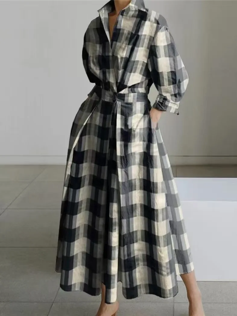 Women's Summer Dress Plus Size Commuter Polo Neck Loose Fit New Elegant Trendy Minimalist Fashionable Niche Versatile Casual Fit