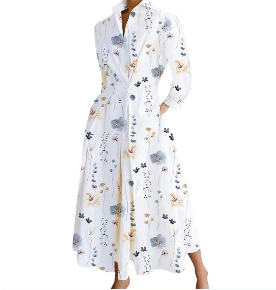 Women's Summer Dress Plus Size Commuter Polo Neck Loose Fit New Elegant Trendy Minimalist Fashionable Niche Versatile Casual Fit