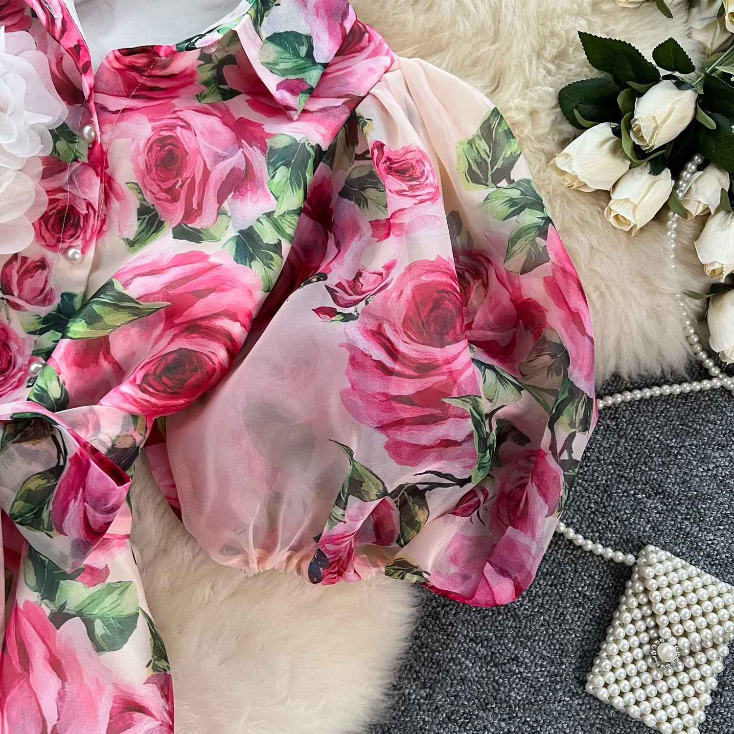 Chic vintage Sexy print mesh Spliced Fairy Summer Women Boho Sundress women clothing Long dress
