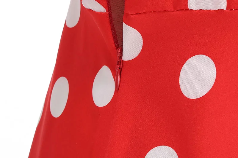 Women's Vintage Polka Dot Summer Dress Short Sleeve V-Neck A-Line Casual Party Robe Femme Pin up Style
