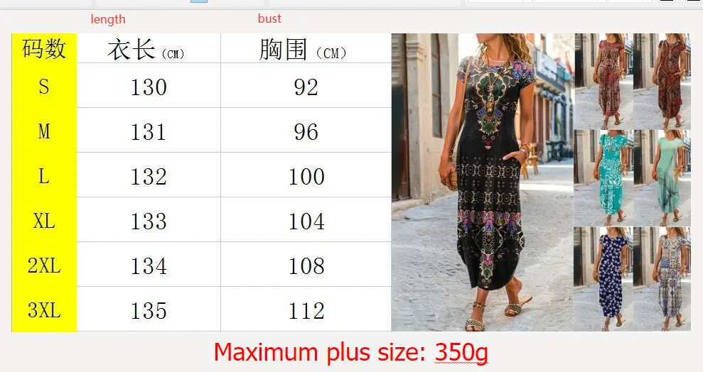 Women Summer Dress Round Neck Pocket Short Sleeve Floral Printed Ankle Length Long Women Dresses Vestidos YSX9201