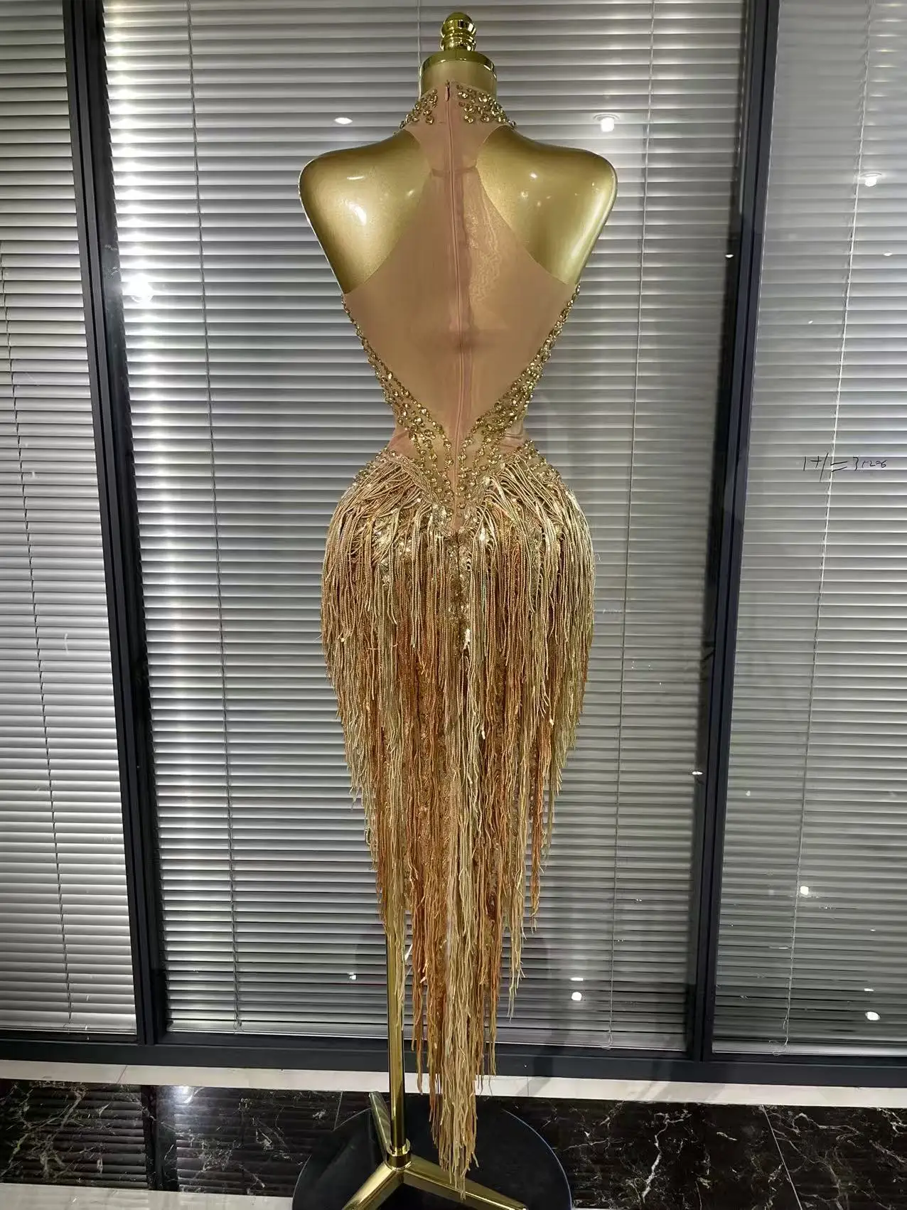 White Golden Color Women Sexy Off the Shoulder Shining Sequins Beading Bodycon Mid-calf Dress Birthday Photoshoot Stage Wear