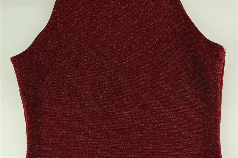2025 New Women's Elegant Shiny Party Bodycon Robes Sexy Slim Sequins Red Sleeveless Long Dress Fashion Solid Maxi Gown Dresses