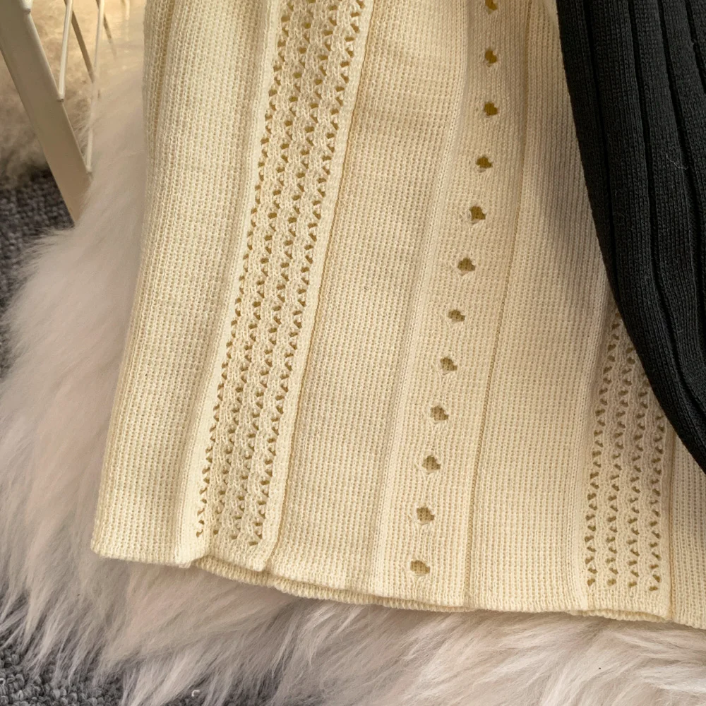 YuooMuoo Women Dress 2026 Spring and Summer Elegant Patchwork One-Piece Knitted Maxi Dress Office Lady Slim Waist Sweater Dress