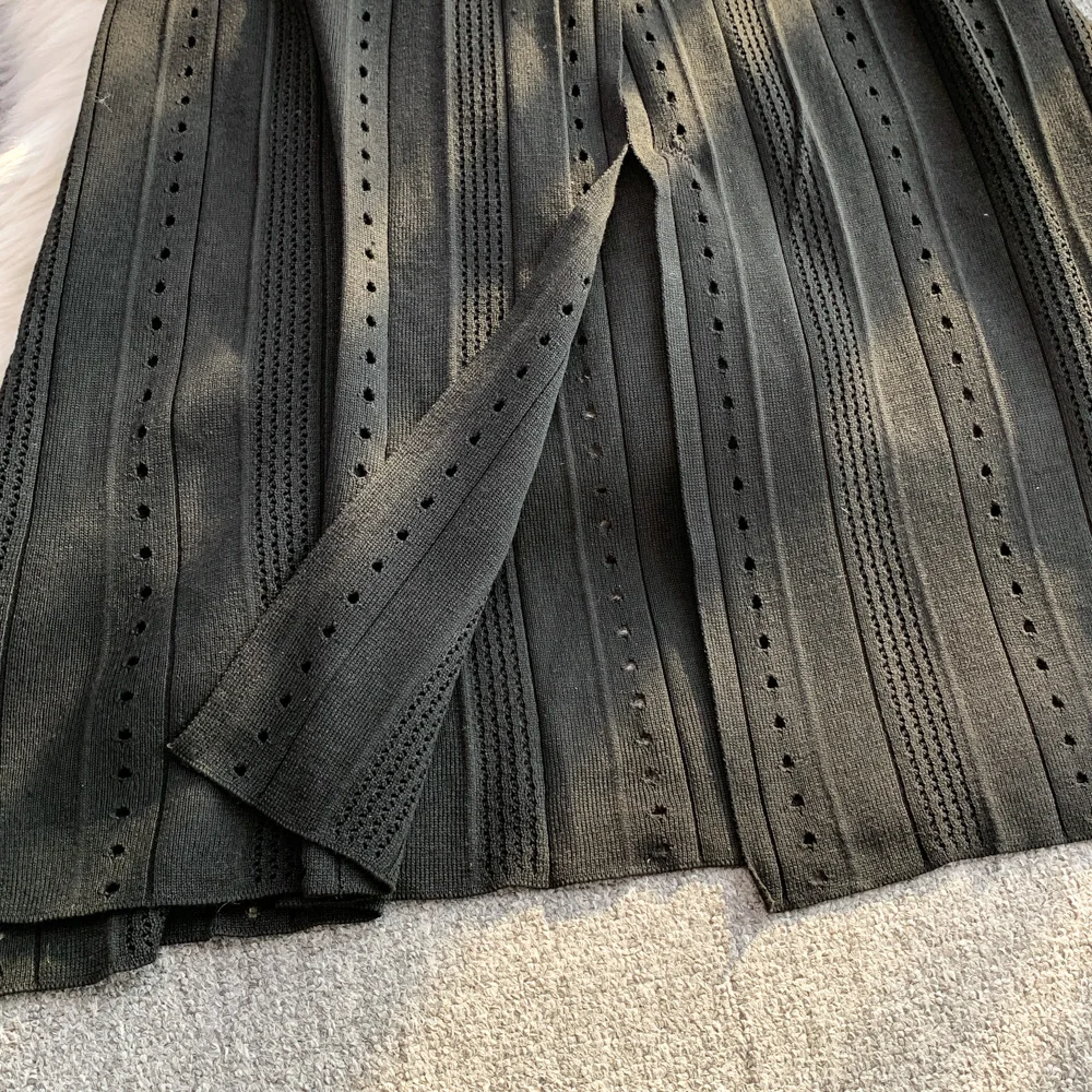YuooMuoo Women Dress 2026 Spring and Summer Elegant Patchwork One-Piece Knitted Maxi Dress Office Lady Slim Waist Sweater Dress