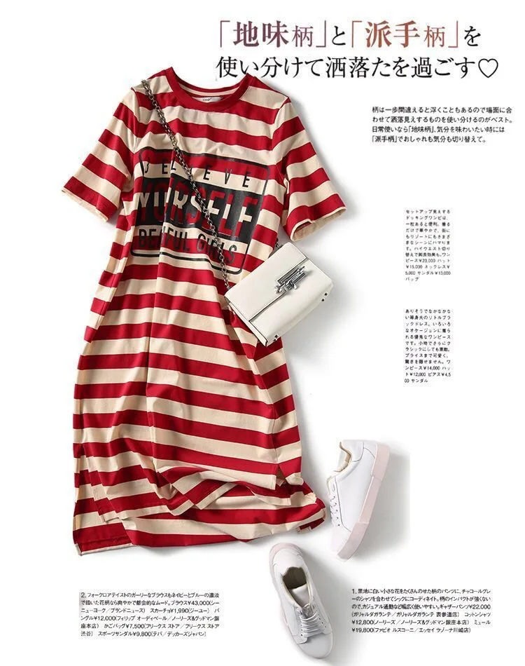 Striped Print Short Sleeve Midi Dress Summer Aesthetic Clothes Korean Fashion Casual Harajuku Dresses for Women 2023 Vestidos