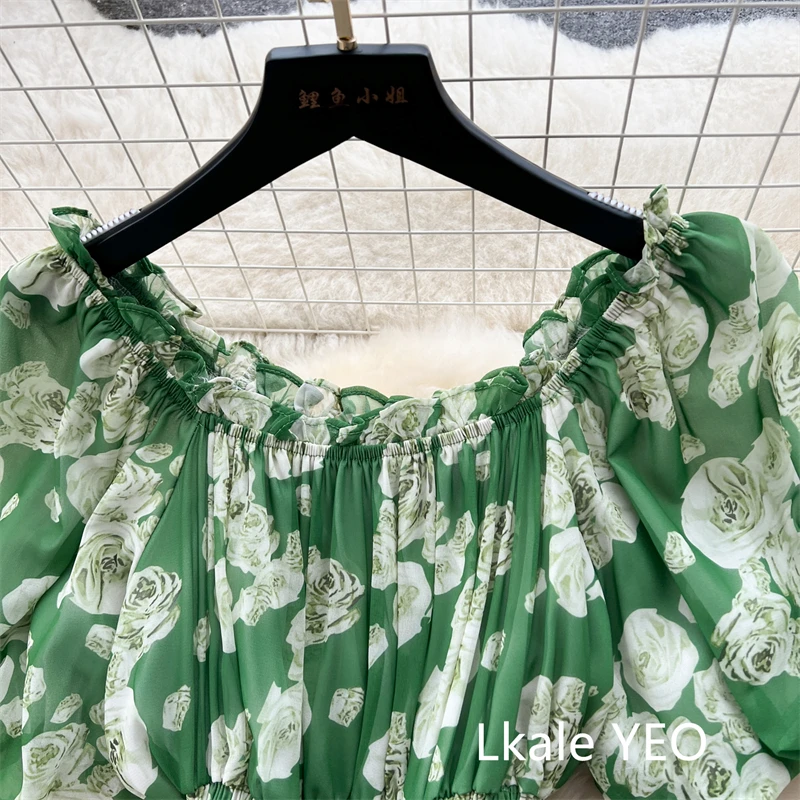 Ladies Party Vestidos 2026 Spring Autumn Retro Bubble Sleeves Lady Birthday Cake Dress High-end Korean Version Women's Dress