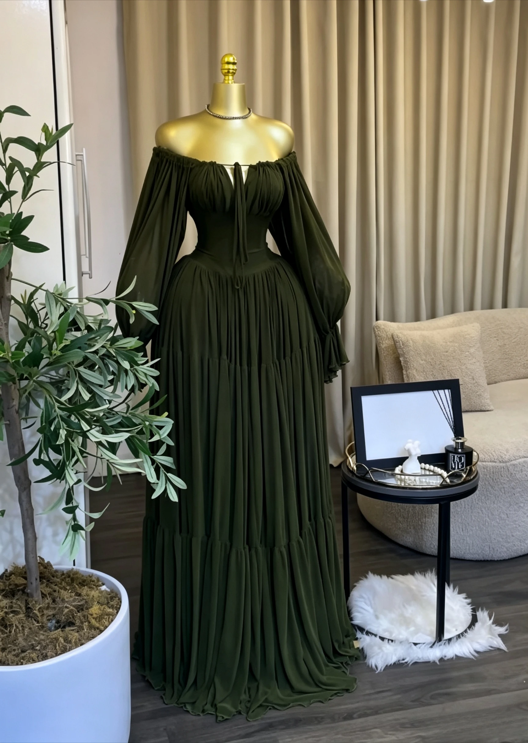CM.YAYA 2026 Fall Winter Women Long Sleeve Halter Big Swing Long Maxi Dress Evening Birthday Trendy Sexy Vacation Party Dresses