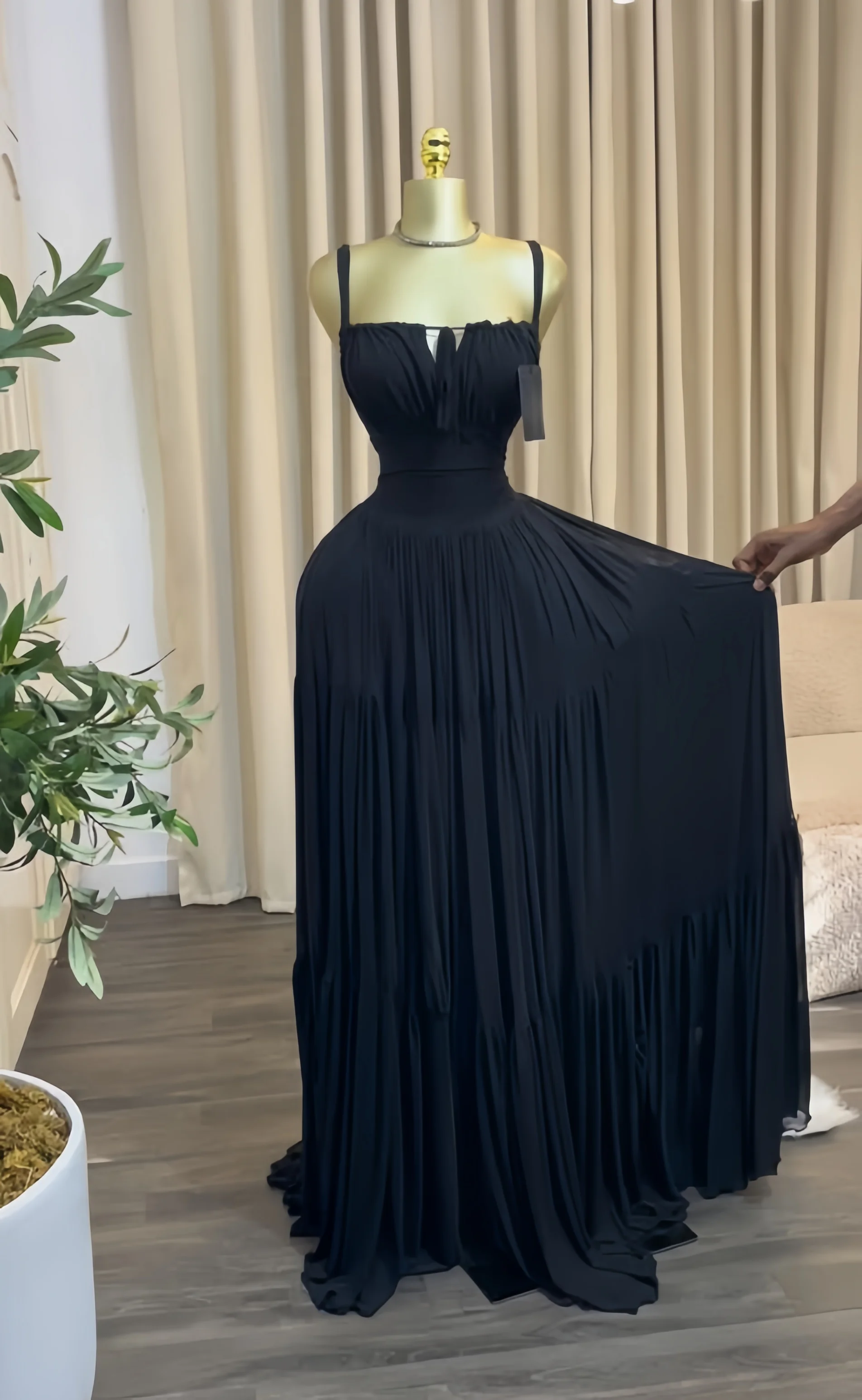 CM.YAYA 2026 Fall Winter Women Long Sleeve Halter Big Swing Long Maxi Dress Evening Birthday Trendy Sexy Vacation Party Dresses