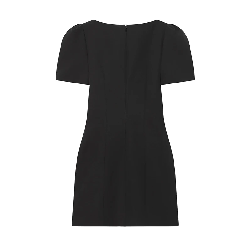 Fashion Evening Party Female Short Dresses Elegant Black Short Sleeve Women's Mini Dress 2026 New Lady Chic Evening Party Robes