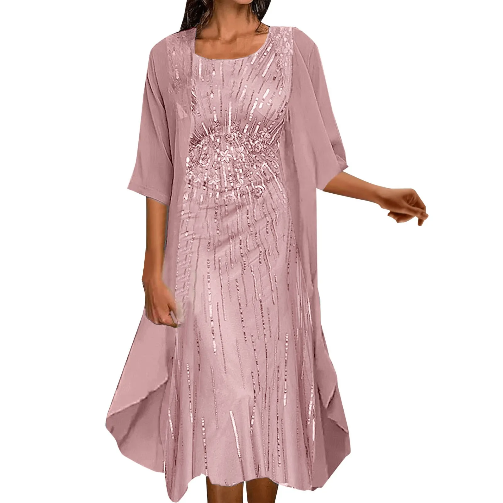 Elegant Long Dresses For Women Party Cocktail Dress Sleeveless Vintage Dress And Tulle Cardigan Two Piece Set Summer Outfits