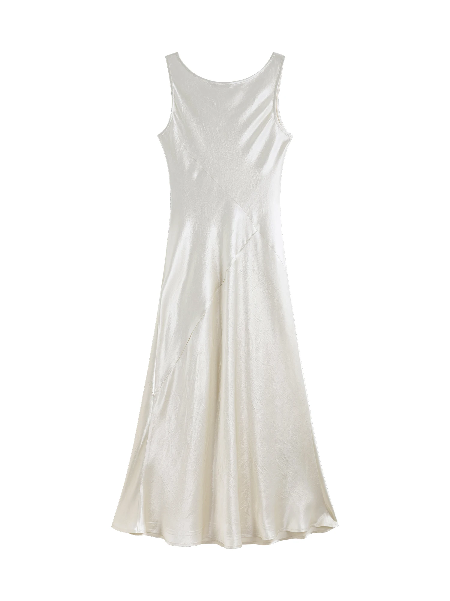 ZIQIAO Little Luxury Acetate Bias Cut Temperament Dress Women's Summer 2025 New Style 25ZQ91103