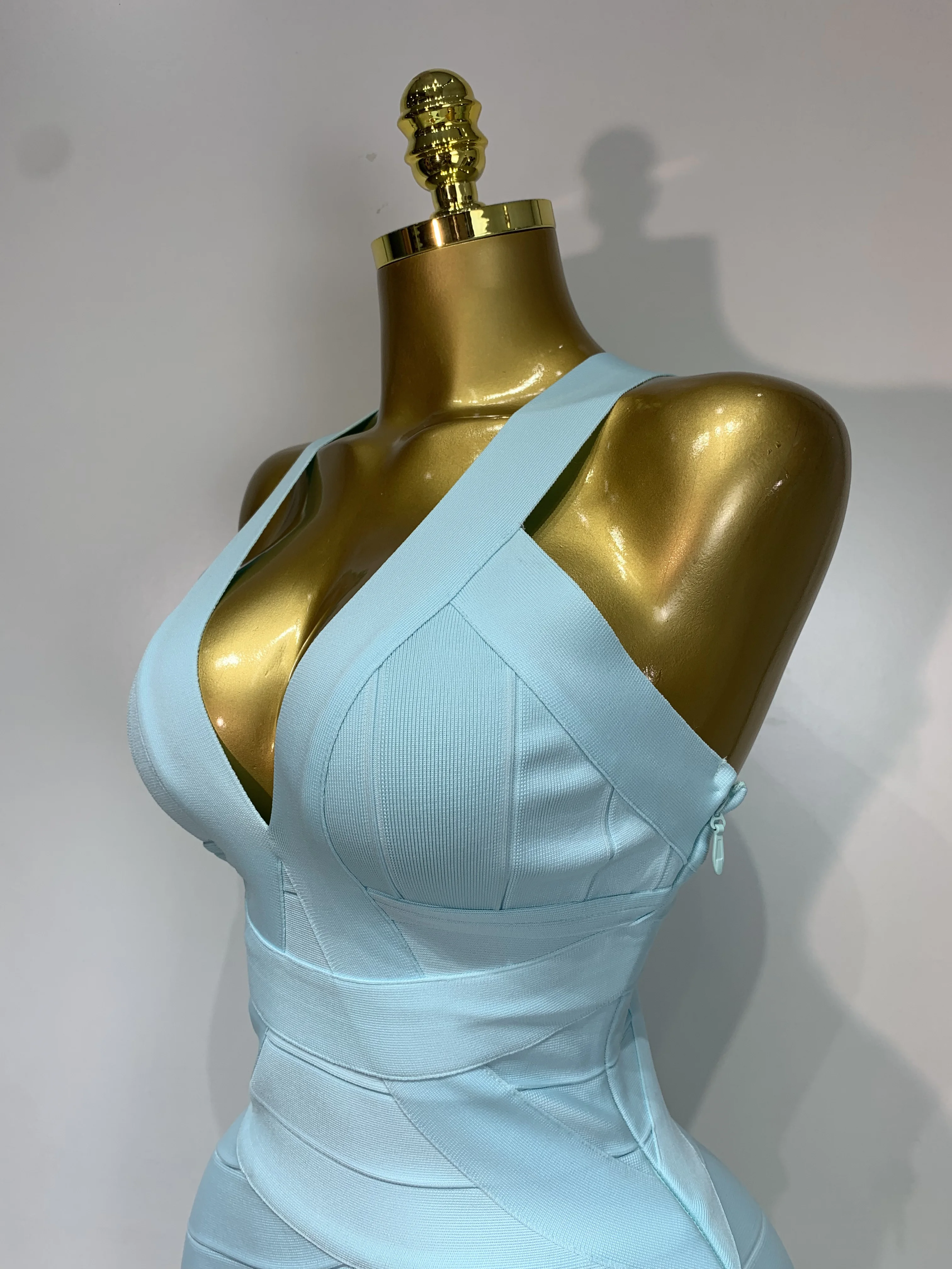Women Sleeveless Sexy V-neck Tassel Bodycon Bandage Dress Celebrity Elegant Evening Party High Quality Club Birthday Dress