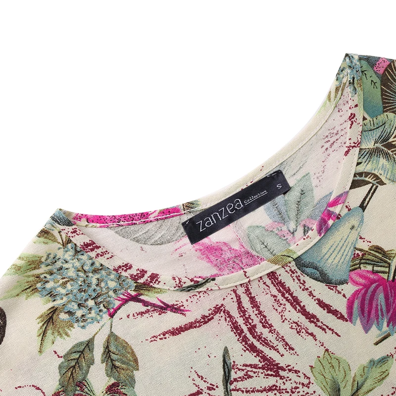 ZANZEA Floral Printed Bohemian Women's Midi Dress Loose Casual 3/4 Sleeve O Neck Long Robe Spring Retro Vacation A-line Vestidos