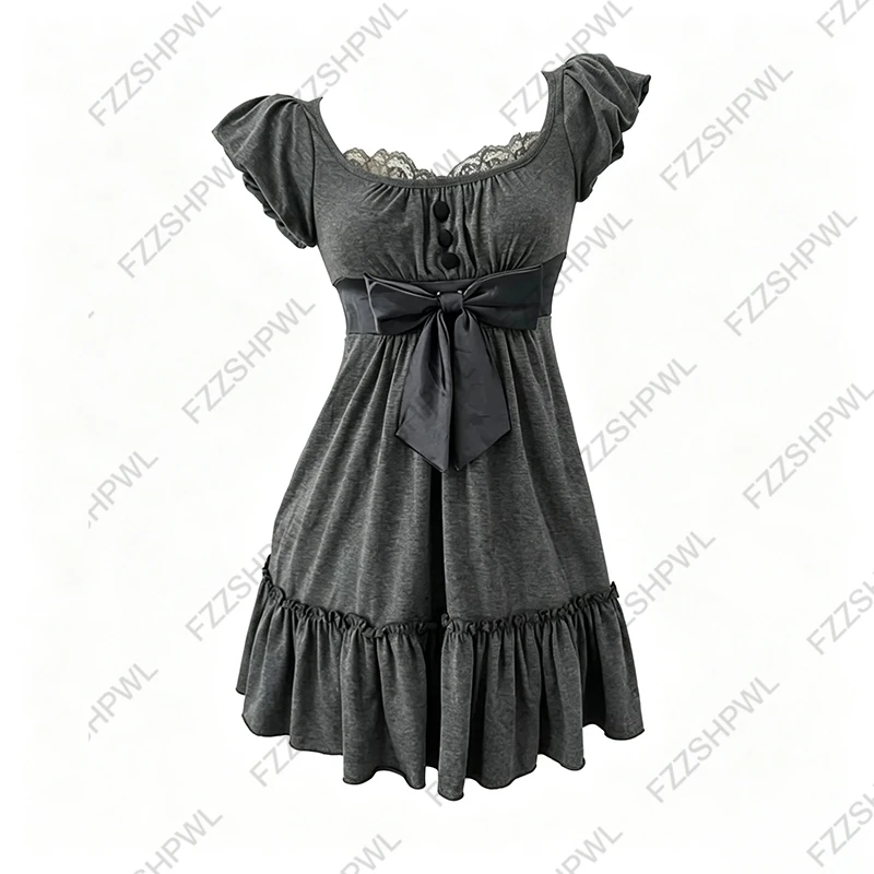 Streetwear Harajuku Polka Dot Print Y2K Dress Fashion Punk Braces skirt Spicy Girls Rock Goth Unique rock Punk Chic A-line skirt