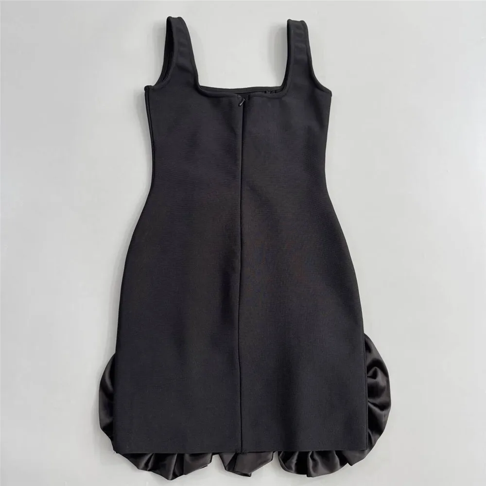 Women Sexy Ruffles Summer Clothing 2025 New Sleeveless Bandage Dress Club Party Mini Dresses