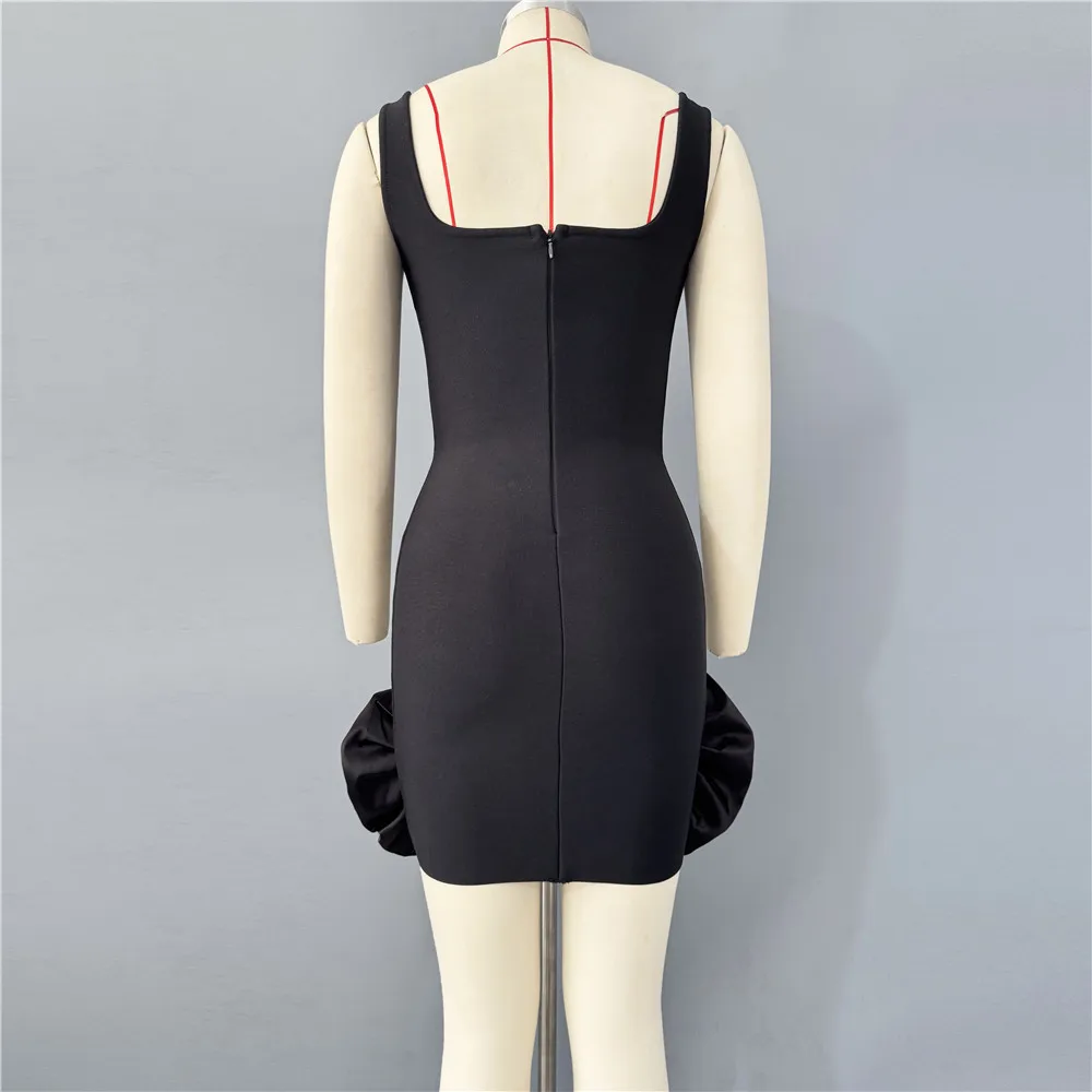 Women Sexy Ruffles Summer Clothing 2025 New Sleeveless Bandage Dress Club Party Mini Dresses