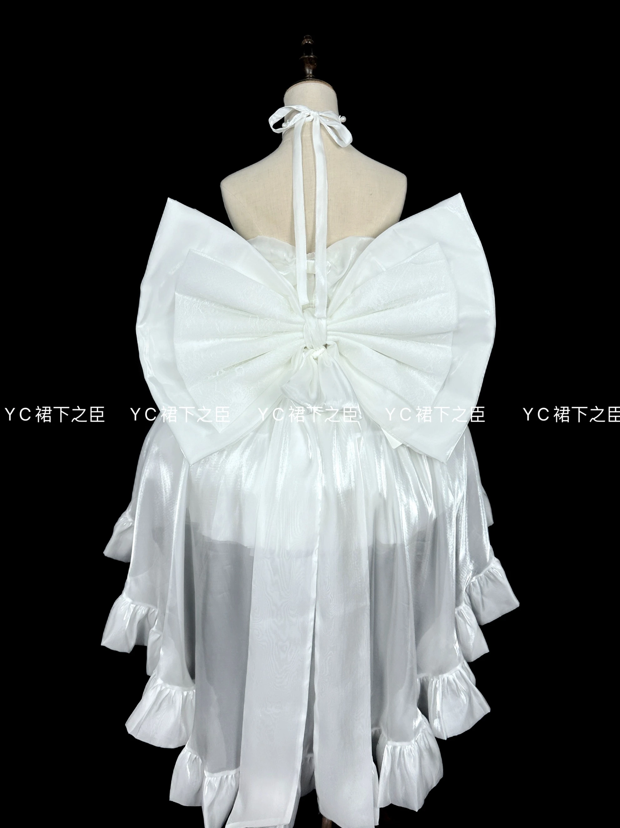 Women's White Angel Princess Fairy Dress Sweet Bow Off Shoulder Slim Strapless Trailing Dress Party Evening Dresses 2024 New