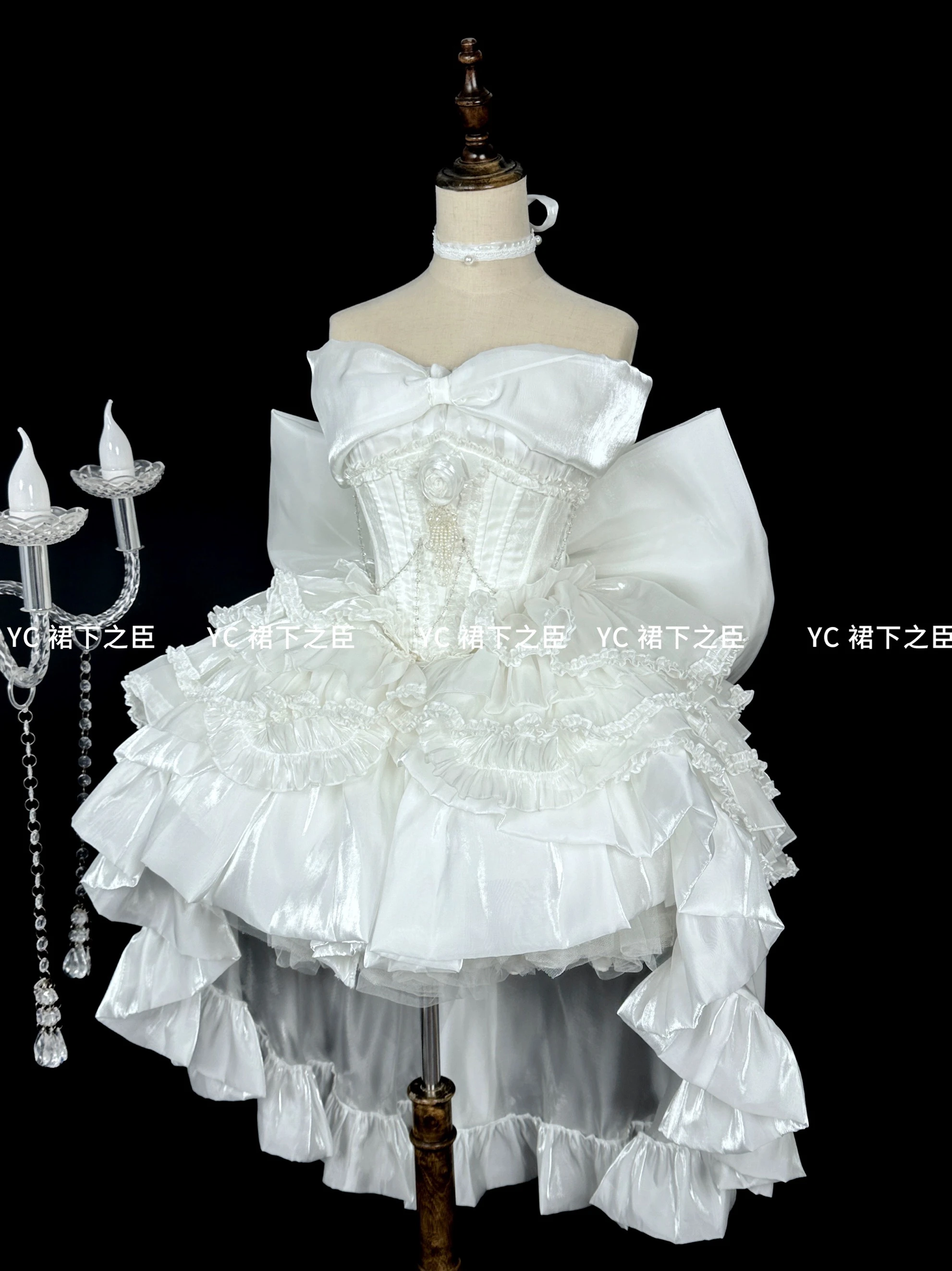 Women's White Angel Princess Fairy Dress Sweet Bow Off Shoulder Slim Strapless Trailing Dress Party Evening Dresses 2024 New