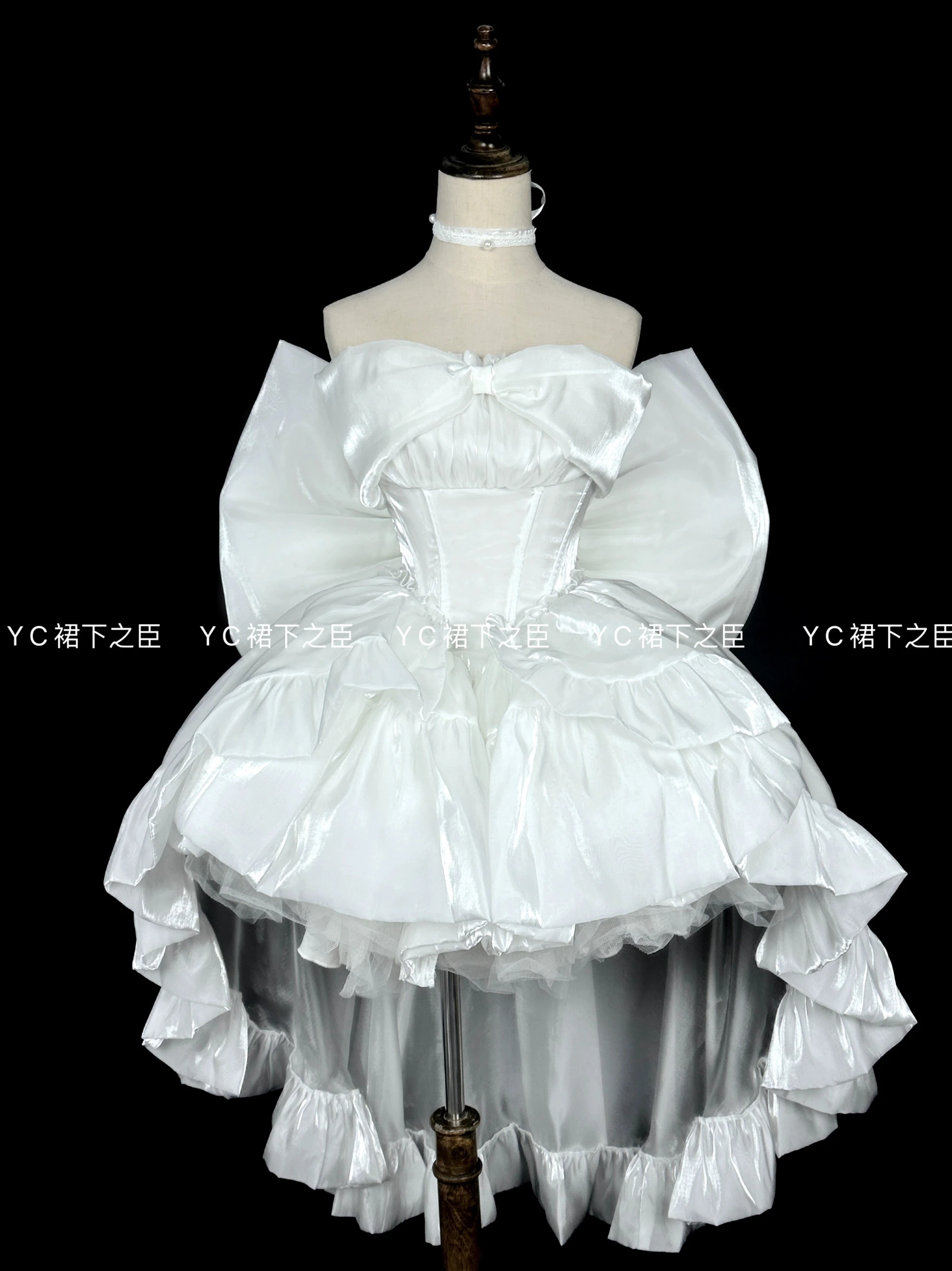 Women's White Angel Princess Fairy Dress Sweet Bow Off Shoulder Slim Strapless Trailing Dress Party Evening Dresses 2024 New
