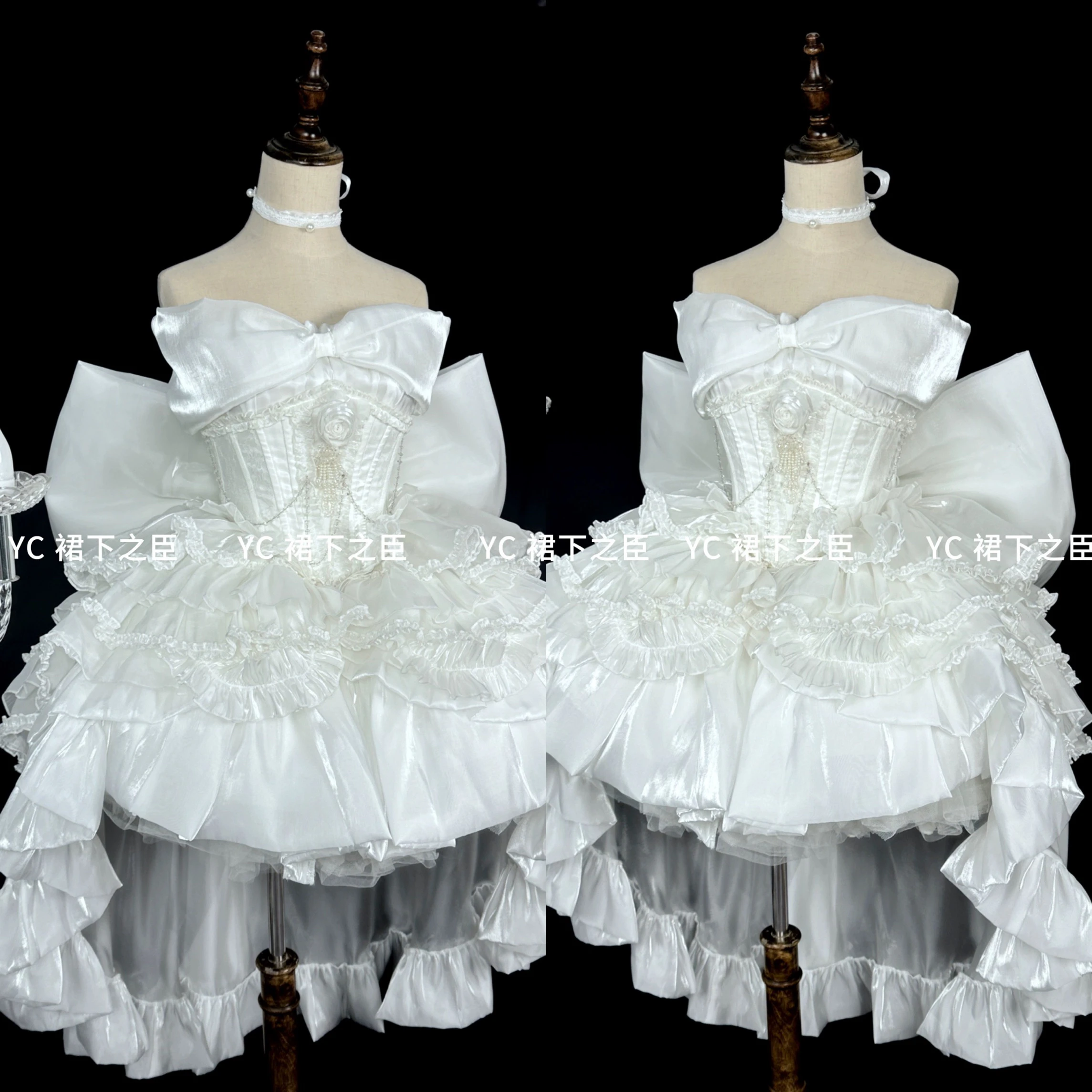 Women's White Angel Princess Fairy Dress Sweet Bow Off Shoulder Slim Strapless Trailing Dress Party Evening Dresses 2024 New