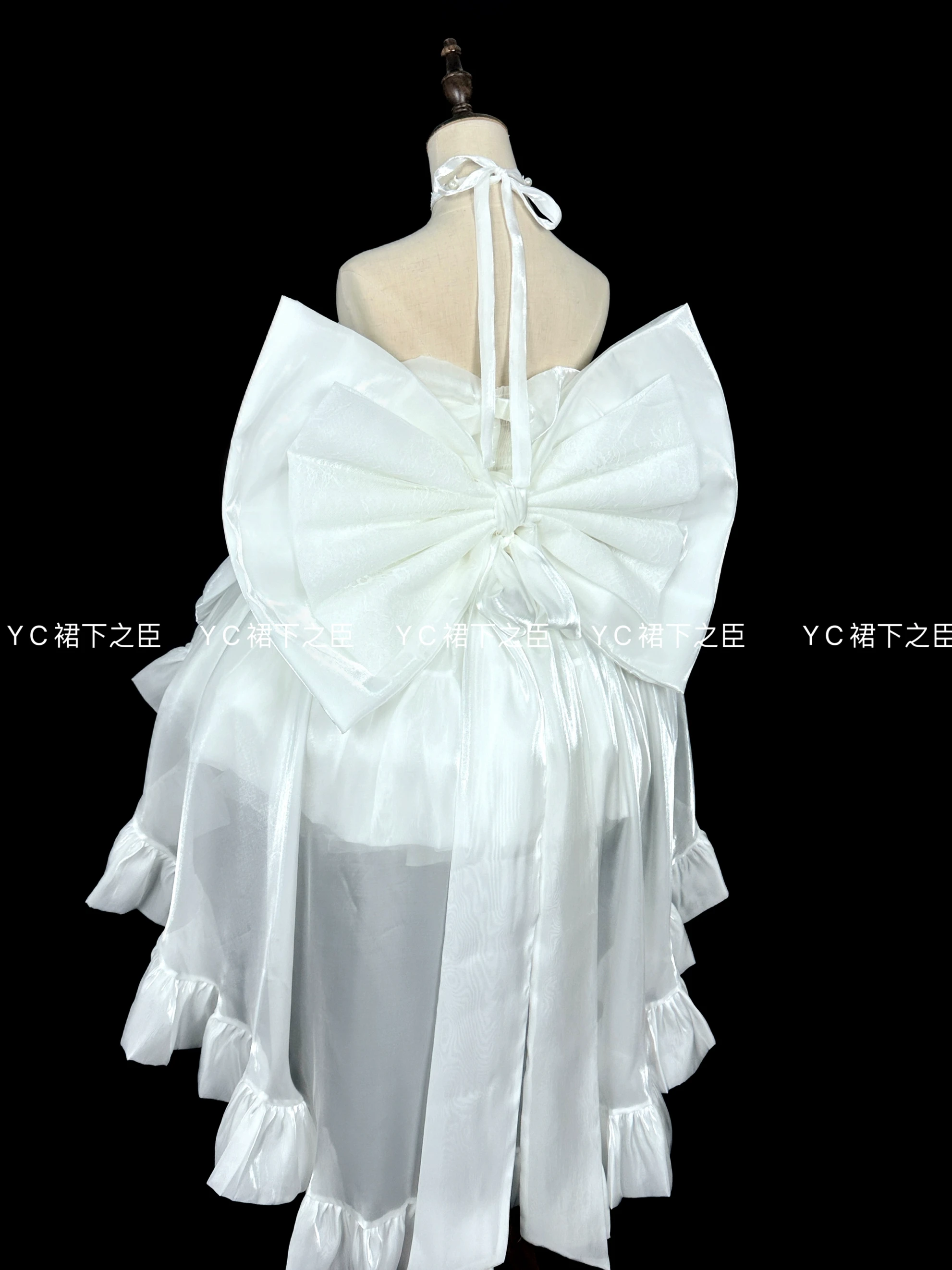 Women's White Angel Princess Fairy Dress Sweet Bow Off Shoulder Slim Strapless Trailing Dress Party Evening Dresses 2024 New