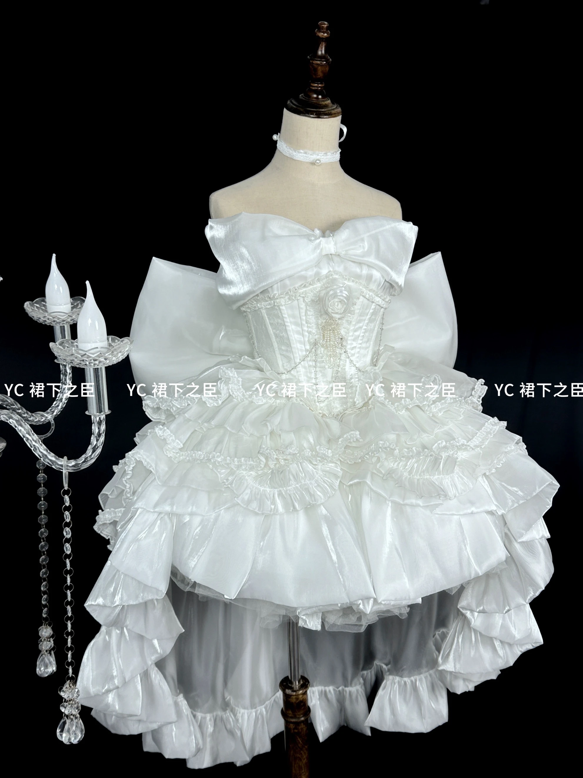 Women's White Angel Princess Fairy Dress Sweet Bow Off Shoulder Slim Strapless Trailing Dress Party Evening Dresses 2024 New